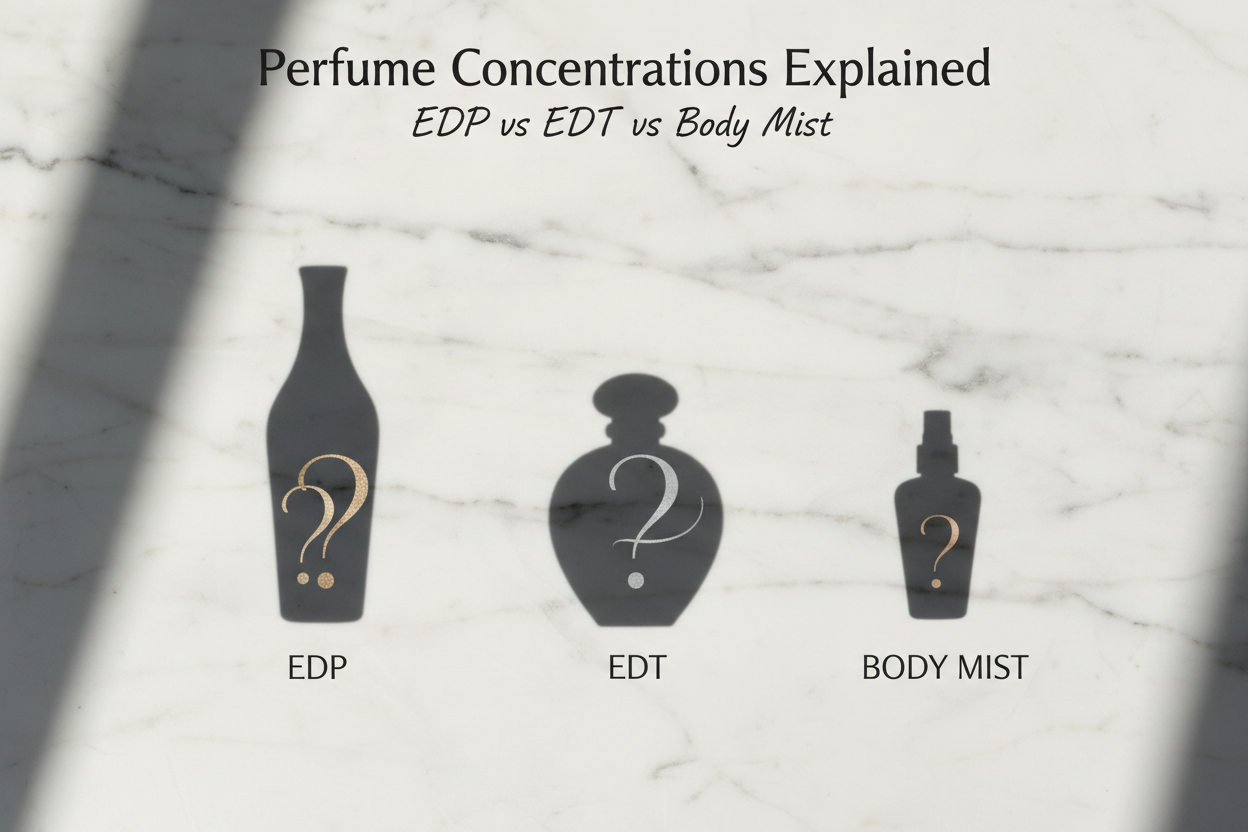 Perfume Concentrations Explained: EDP vs EDT vs Body Mist — The Ultimate Guide for Pakistan