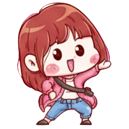 Cartoon character with red hair and a pink scarf on a white background